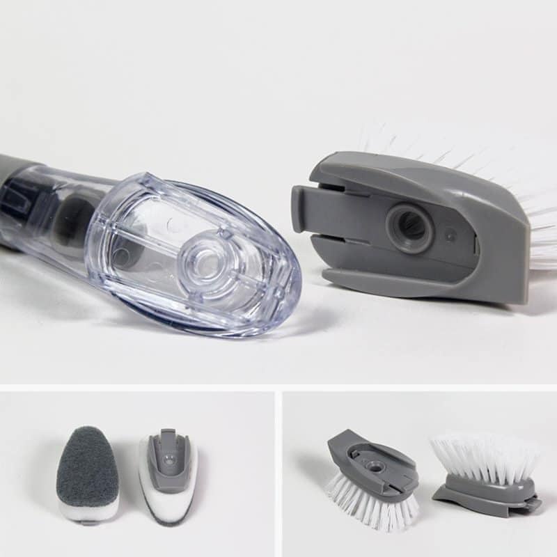 Dụng cụ CỌ RỬA XOONG NỒI CÓ TAY CẦM thông minh 3 chi tiết(1 dụng cụ, 1 mút rửa bát, 1 cọ bàn chải)