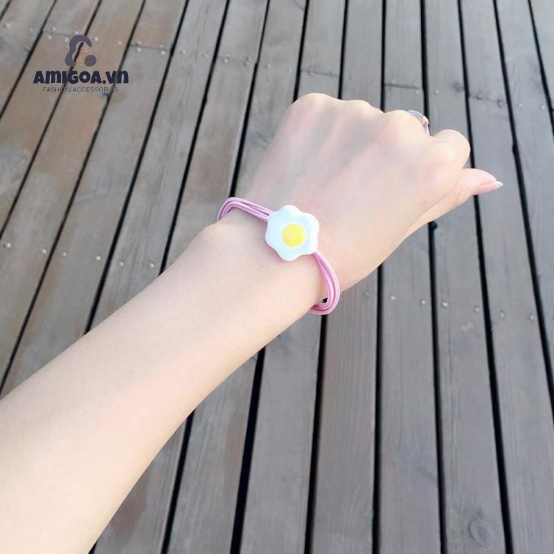Dây Cột Tóc Cao Su Hình Quả Trứng Ghép Hình Dễ Thương