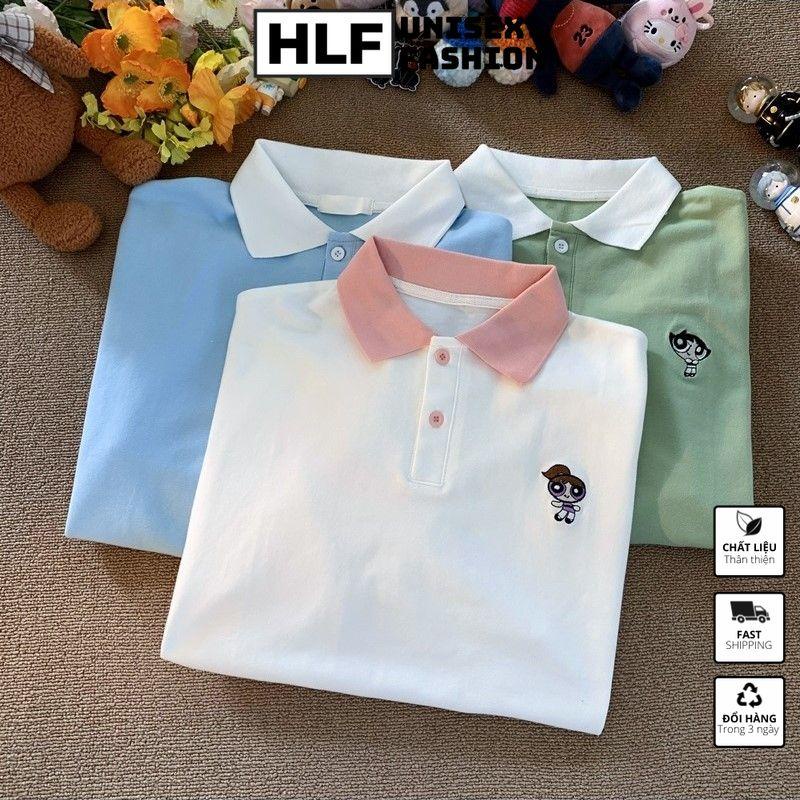 Áo thun polo cổ trụ thêu cô bé siêu nhân, áo thun có cổ HLFashion | BigBuy360 - bigbuy360.vn