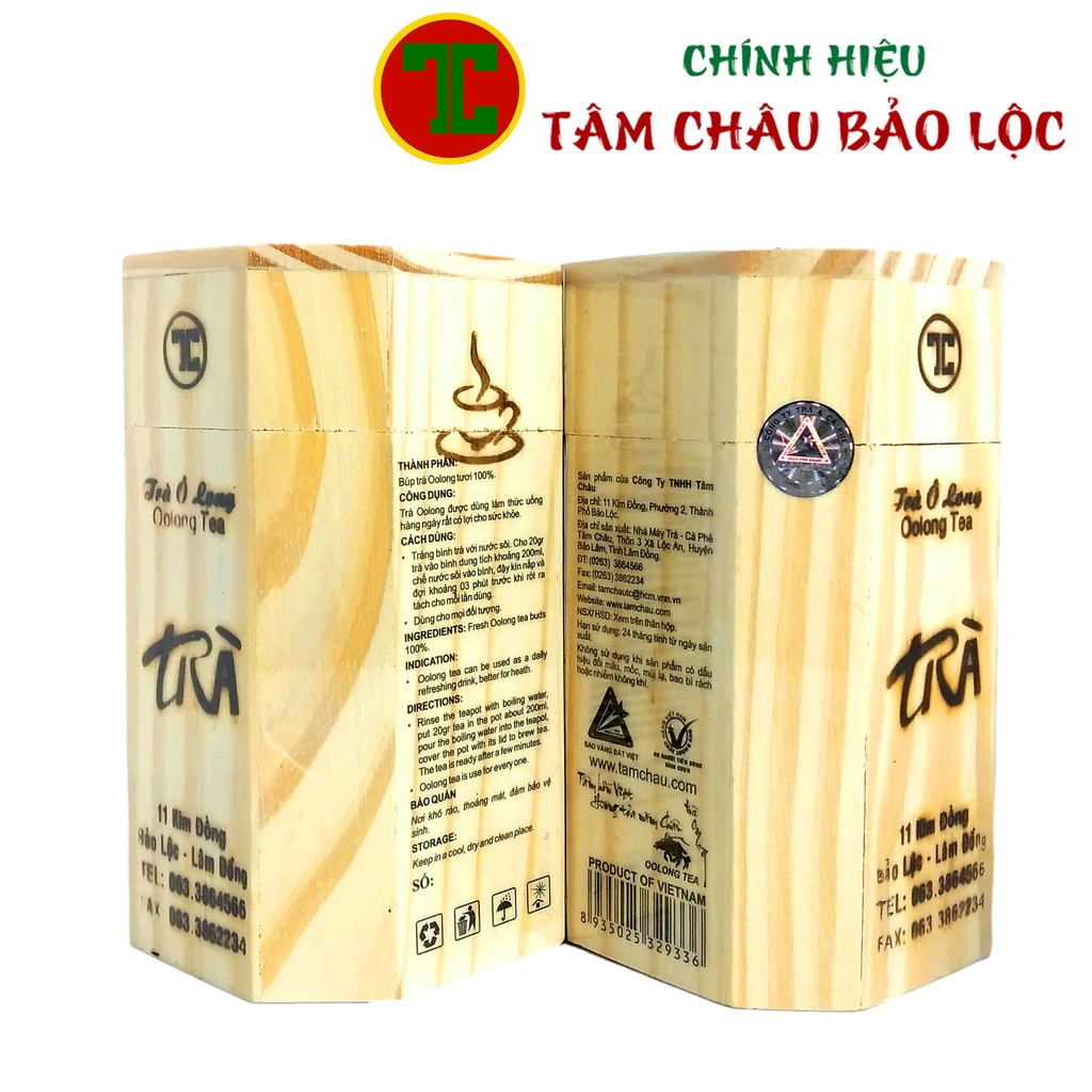 Oolong Cao Cấp Hộp Gỗ 100G Sang Trọng - Chính hiệu TÂM CHÂU BẢO LỘC