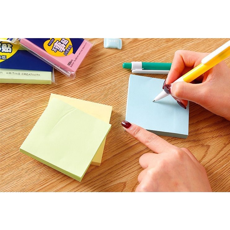 Giấy ghi chú 100 tờ giấy nhớ sticky note 3 kích thước loại tốt