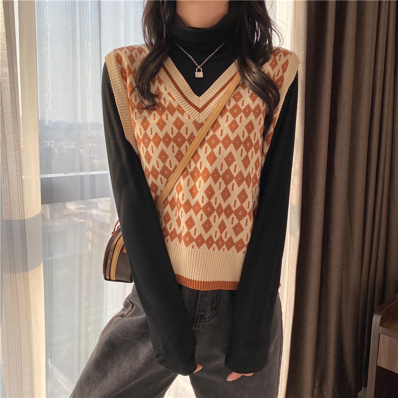 Áo Khoác Len Không Tay Cổ Chữ V Thời Trang Nữ Tính