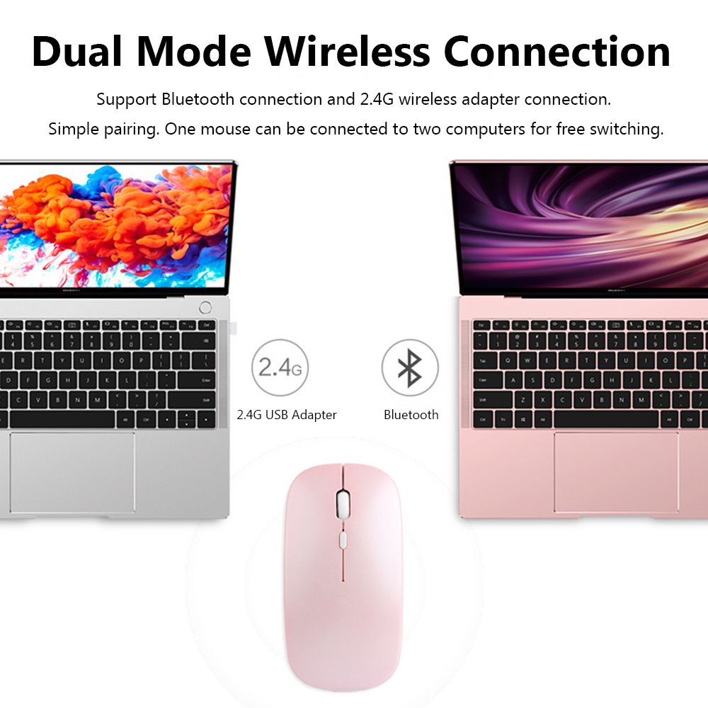 Chuột không dây kết nối bluetooth 2.4G nhiều màu sắc tuỳ chọn