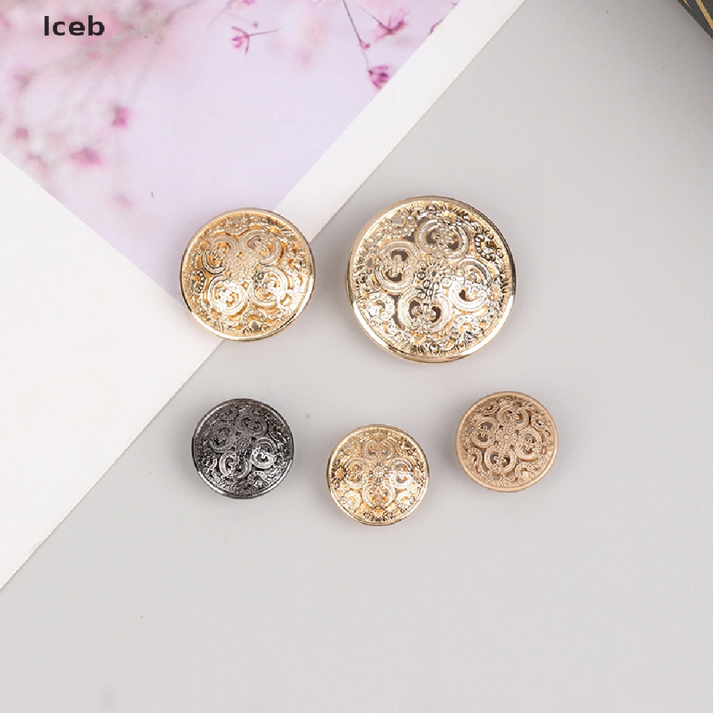 Ic Bộ 10 Nút Áo Khoác Blazer Bằng Kim Loại Khắc Họa Tiết Rỗng Cho Sổ Tay Áo Khoác