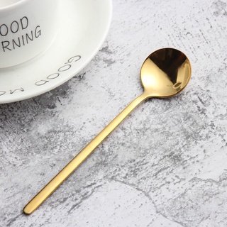 Thìa cafe, thìa ăn sinh tố sữa chua inox 304 Vàng Đồng mạ titan bóng đẹp