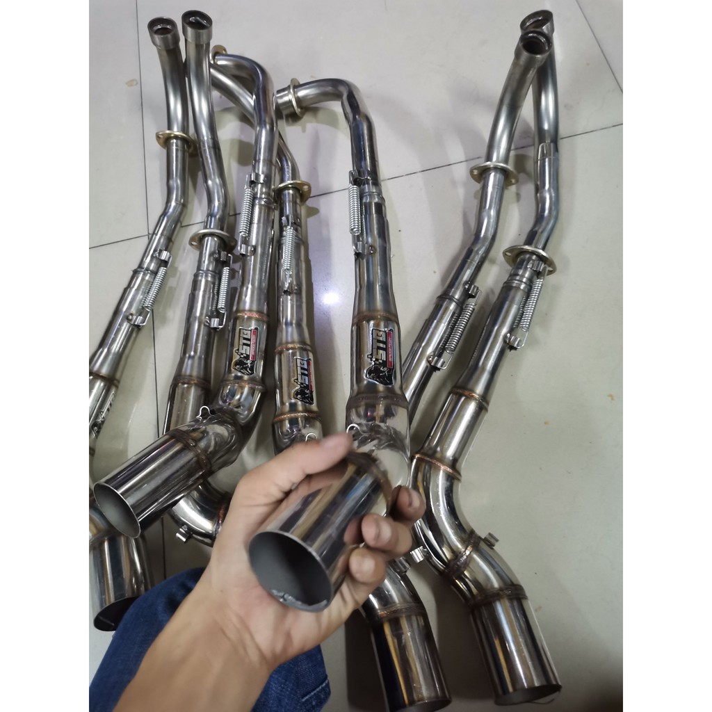 Cổ cong 2 khúc chất liệu inox không gỉ dành cho xe dream, xe Wave và xe sirius