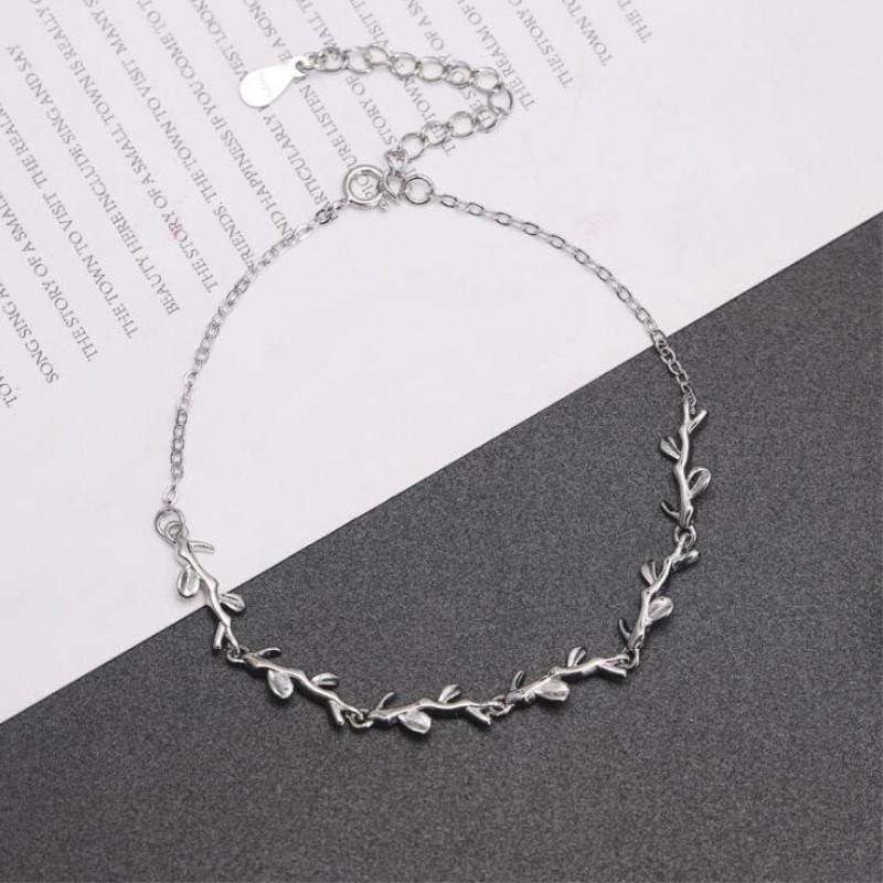 Vòng đeo tay hình cành cây ô liu xinh xắn màu bạc hợp thời trang cho nữ ANTA Jewelry - ATJ7012