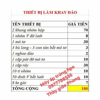khay đảo trứng - trọn bộ thiết bị