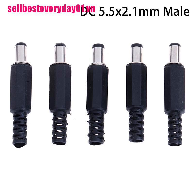 Set 5 Đầu Nối Ổ Cắm 5.5x2.1mm Male Dc In-Line