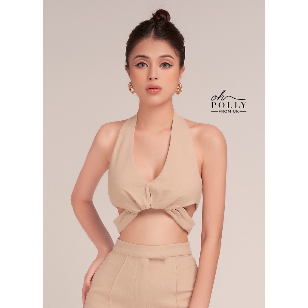 Oh Polly- Áo croptop sang chảnh sexy, cổ yếm nữ