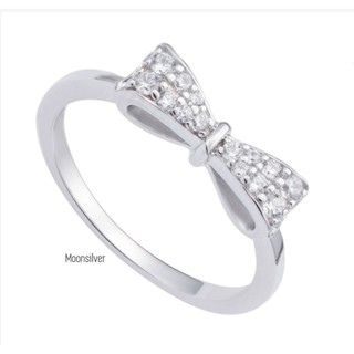 Nhẫn bạc nữ moonsilver hình chiếc nơ đính đá