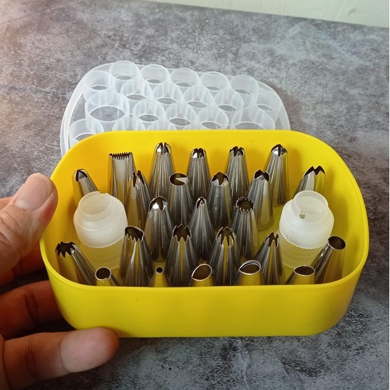 Bộ 25 dụng cụ bắt bông kem kèm 2 đầu nối và hộp đựng tiện dụng