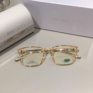 gọng kính vintage mắt vuông màu vàng, gọng kính cận