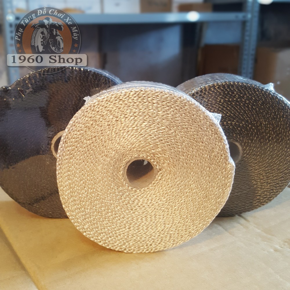 Dây vải bố thủy tinh quấn cổ pô xe máy Harley Cafe Racer Tracker Chopper Bobber CG125 SU GN125 CD 67 WIN Honda Yamaha