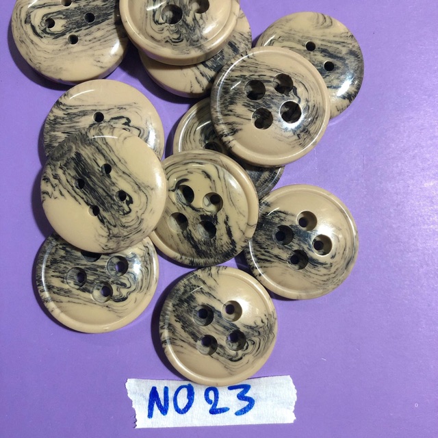 Combo 5 cúc áo,nút áo,khuy áo nâu loang màu N020-N023