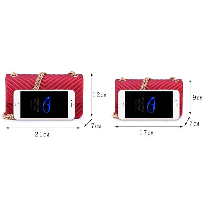 Túi đeo chéo nữ silicon lụa phong cách Hàn Quốc size 22cm TUI-