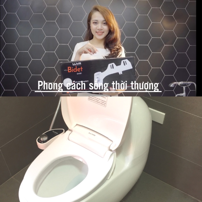 Nắp bồn cầu xịt rửa vệ sinh thông minh Luva Bidet LB 203