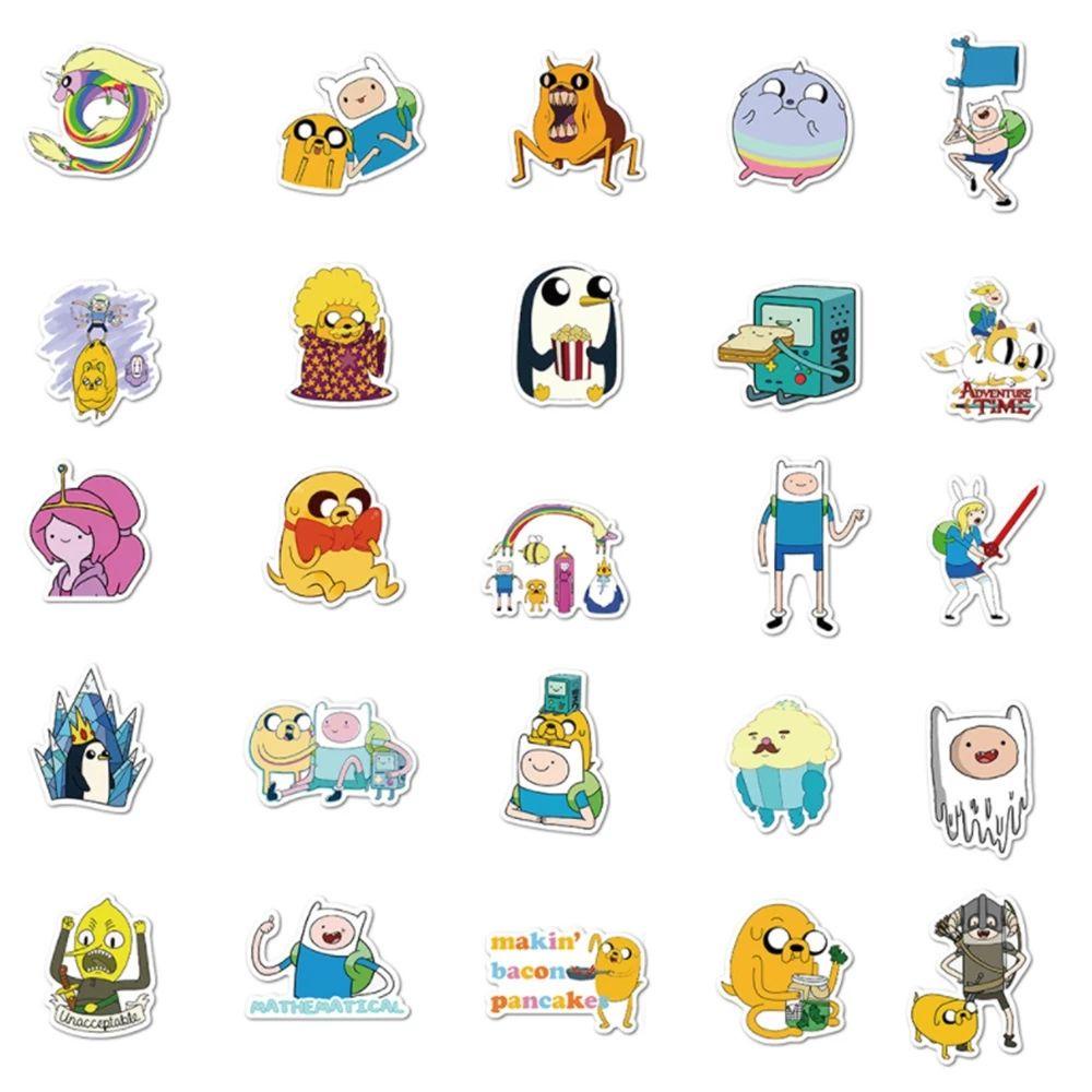 Set 100 Nhãn Dán Hoạt Hình Adventure Time Trang Trí Đa Ứng Dụng