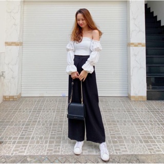 Quần culottes cạp cao Ulzzang/ Ảnh Thật