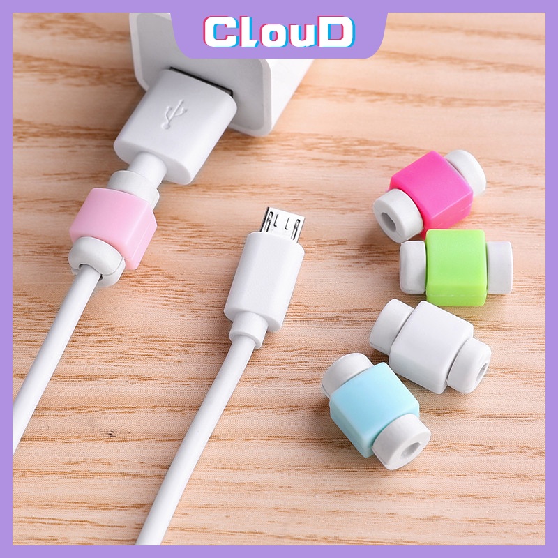 1pc 5pcs Candy Color USB Data Charger Protector for iPhone Android