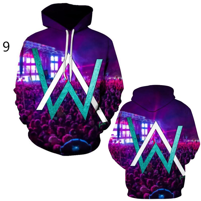 👑Cửa hàng cờ giao hàng👑Áo Hoodie tay dài in chữ Alan Walker