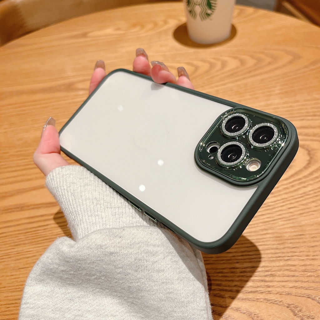 Mới Ốp Điện Thoại Cứng Trong Suốt Mạ Viền Sang Trọng Cho iPhone 13 Pro MAX 11 12 Pro MAX
