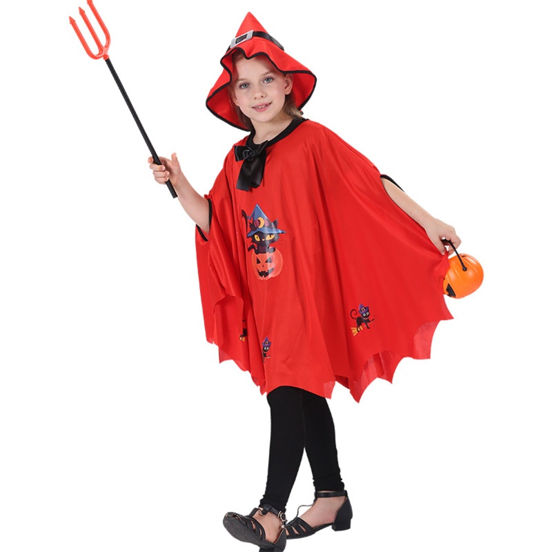Áo Choàng Phù Thủy Hóa Trang Halloween Kèm Mũ Đầu Nhọn