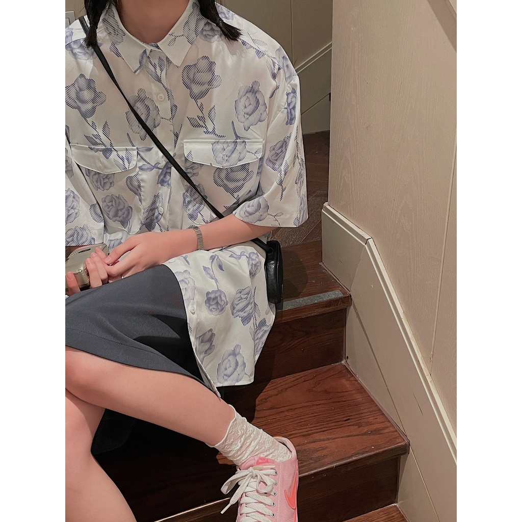 NRVP Áo Sơ Mi Dáng Rộng Thời Trang Hàn Quốc Cá Tính Cho Nữ