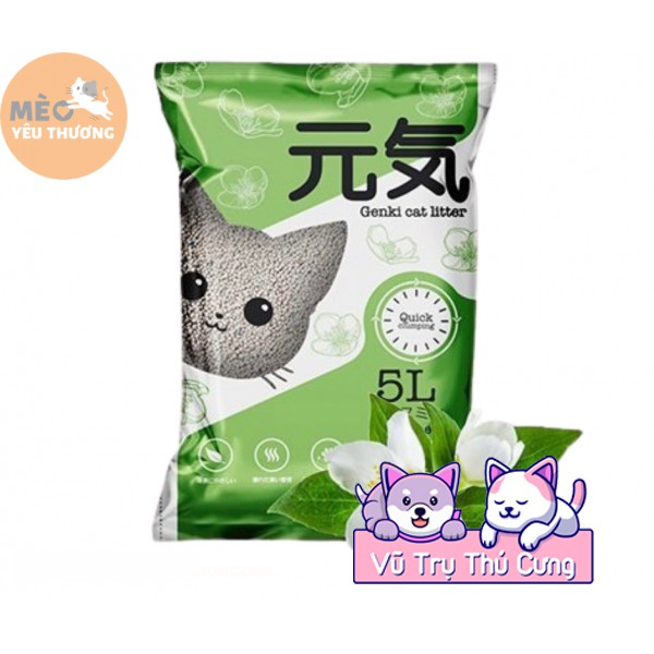 Cát vệ sinh cho mèo Genki Nhật Bản - Túi 5 Lít