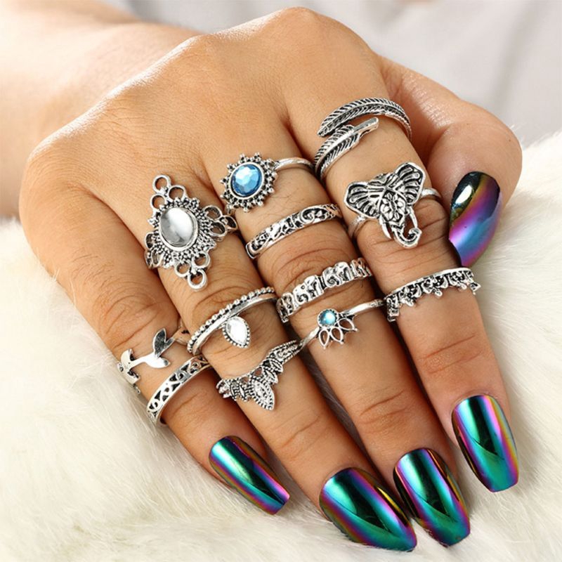 Nhẫn hình vương miện phong cách Bohemian nhiều kiểu dáng thời trang cho nữ