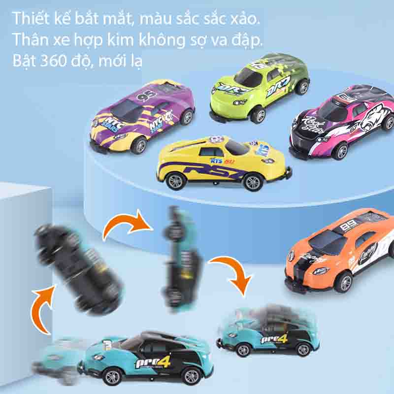 (sẳn hàng TP.HCM) Combo 8 xe hợp kim lên cos, xe bật nảy, nhào lộn xoay 360 độ, mầu sắc tinh xảo mới lạ.
