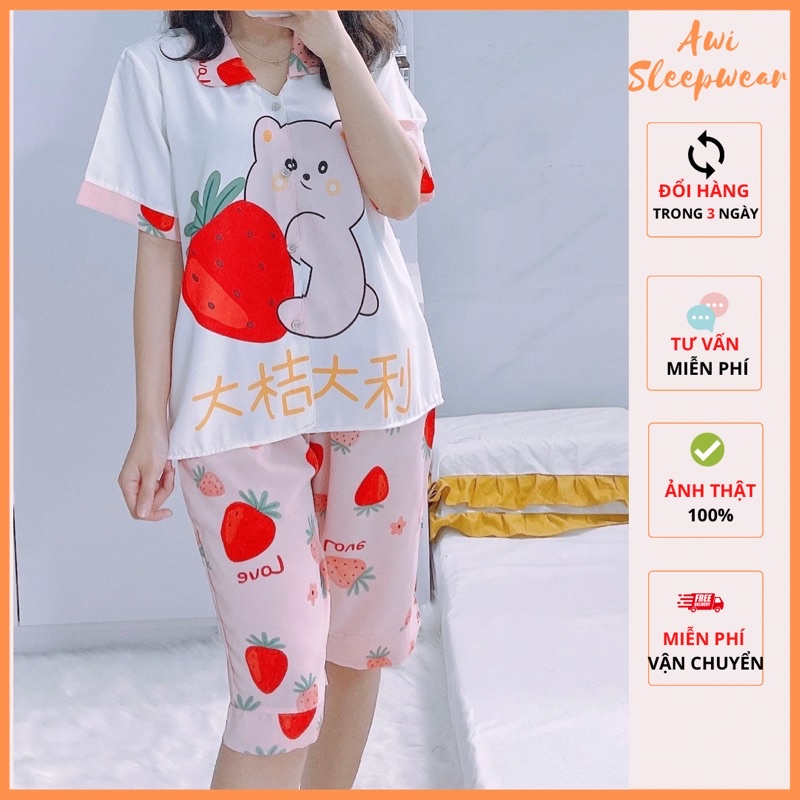 Bộ Lửng Mango Thiết Kế Chất Lụa Mango Mịn Mát Awi Sleepwear