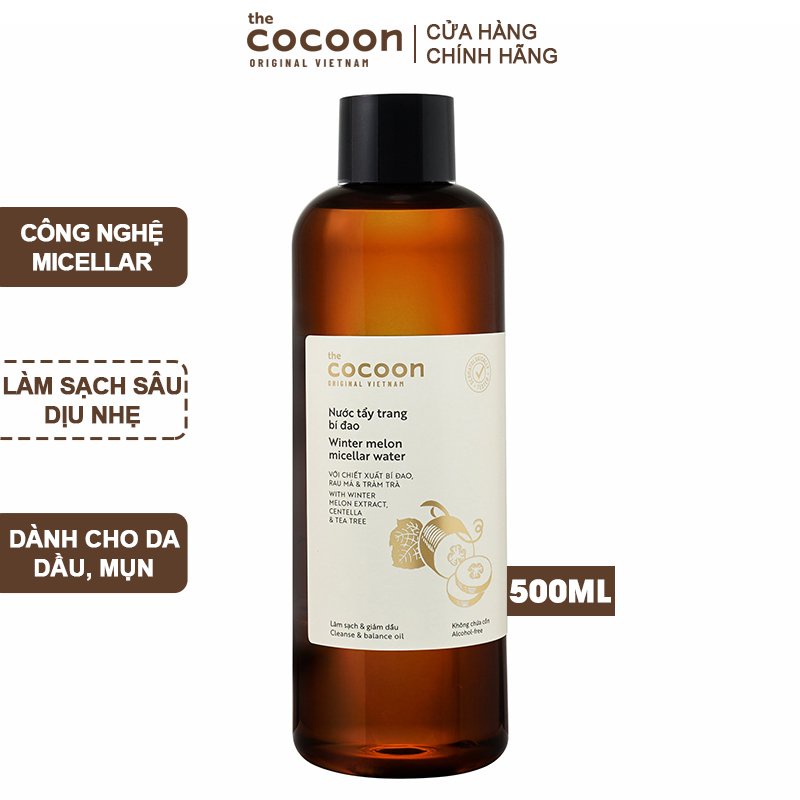 Nước tẩy trang bí đao Cocoon cho da dầu da mụn 500 ml NPP Shoptido