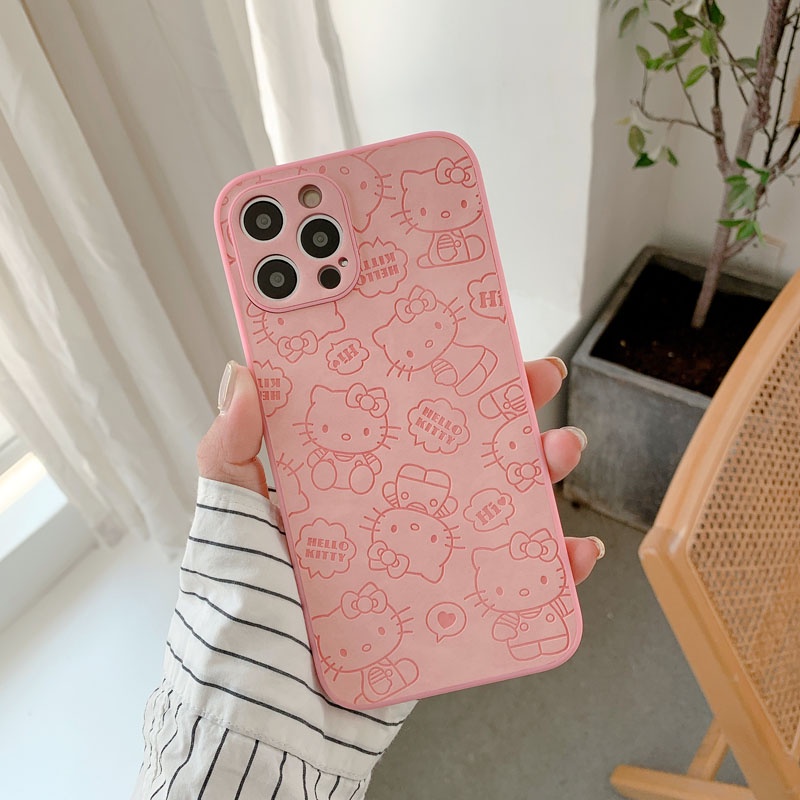 Ốp điện thoại hình Hello Kitty thích hợp cho iPhone 13 12 mini 11 pro xs max x xr 7 8 plus