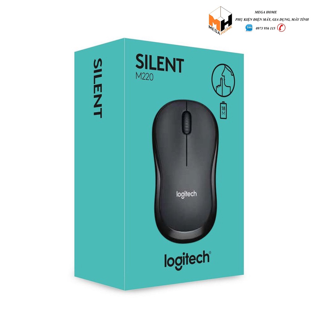 Chuột không dây logitech, chuột máy tính logitech M220 không gây tiếng ồn khi hoạt động