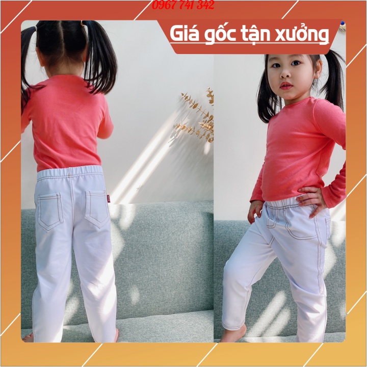 Quần legging bé gái/bé trai chất giả jean mềm mại co giãn thoải mái vận động