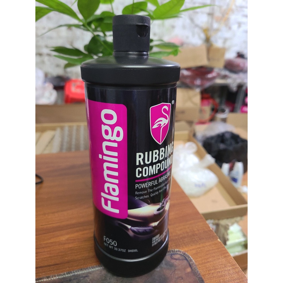 Xi Đánh Bóng Sơn Vỏ Xe Bước 1 Flamingo RUBBING COMPOUND F050 - BÌNH 946ml
