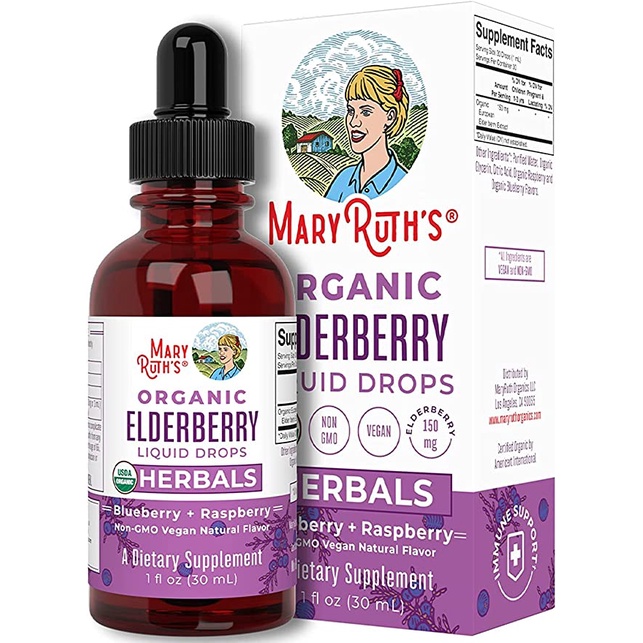 MaryRuth's tinh chất quả mâm xôi hữu cơ - Organic Elderberry Liquid Drops 30ML