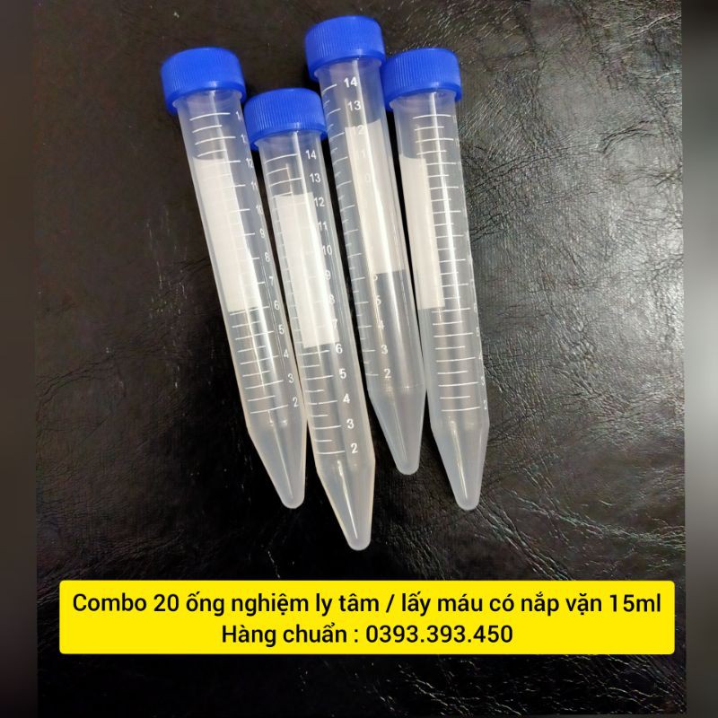 [ HÀNG CHUẨN ] Combo 20 ống nghiệm lý tâm/ lấy máu có lắp vặn 15ml