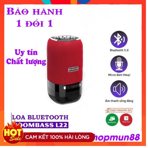 Loa Bluetooth Mini Không Dây, Loa Boombass L22 Có Đèn Led - Bass Siêu Ấm