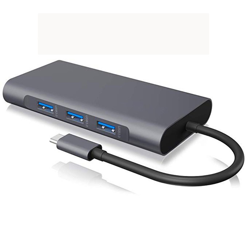 Cáp chuyển đổi Type C to HDMI 4K / VGA/ LAN/ PD/ TF/ SD/ USB 3.0 /Audio 3.5mm 10 in 1 dùng cho Macbook, Samsung DEX,DELL