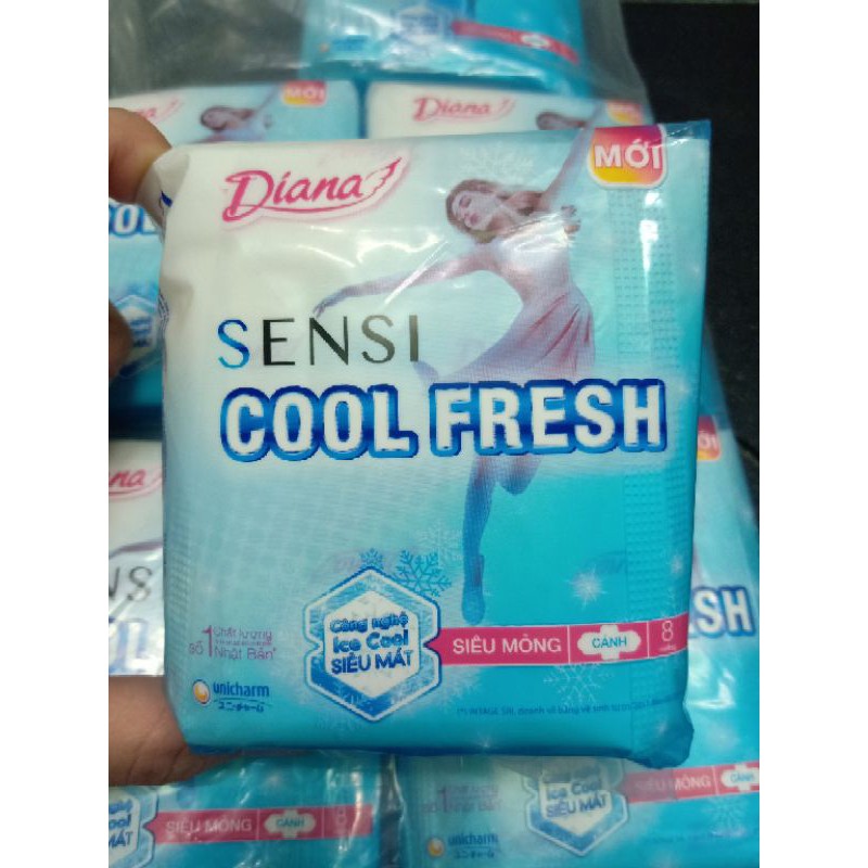 Băng vệ sinh Diana Sensi Cool Fresh mát lạnh 8 miếng
