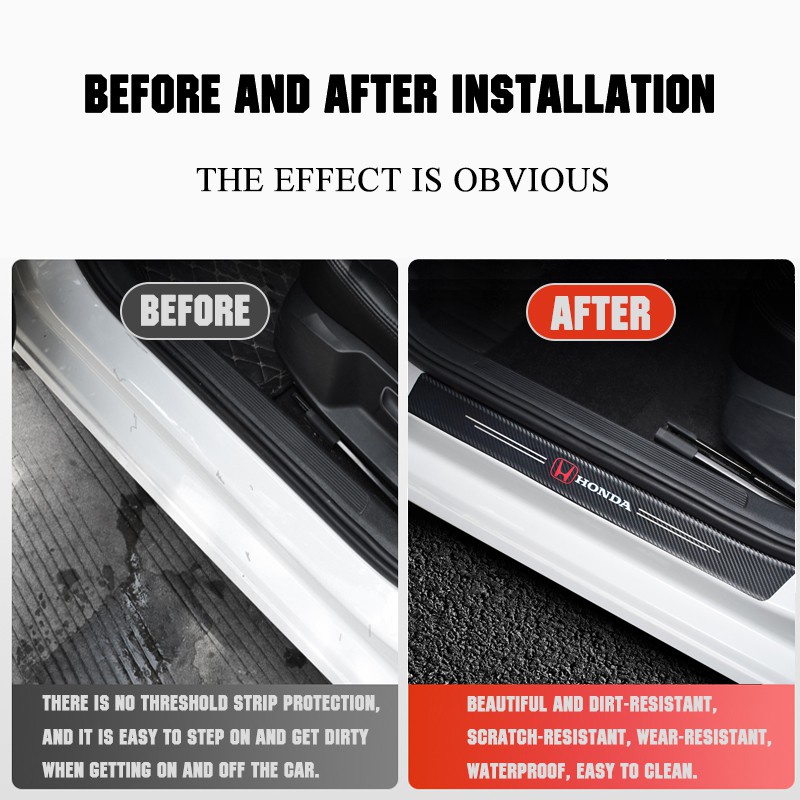 Bộ 4 Miếng Dán Bước Lên Cửa Xe Mercedes Benz BMW Audi Honda Toyota KIA Hyundai Mazda Nissan VW Ford
