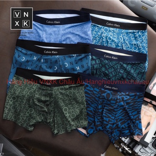 Quần lót boxer nam cao cấp thun lụa lạnh họa tiết 𝐂𝐊 không viền may - được chọn màu có big size
