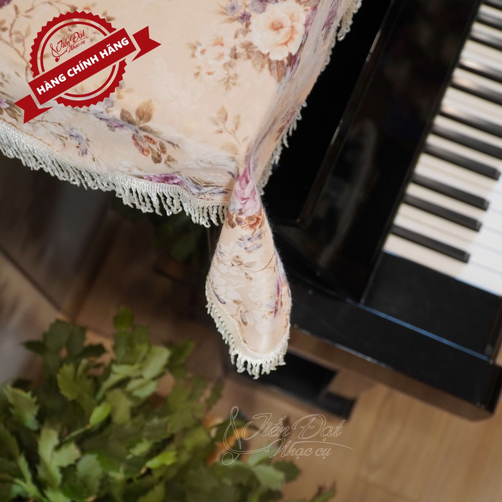 Khăn Phủ Đàn Piano Họa Tiết Hoa Hồng Kèm Rua Sang Trọng KU-04