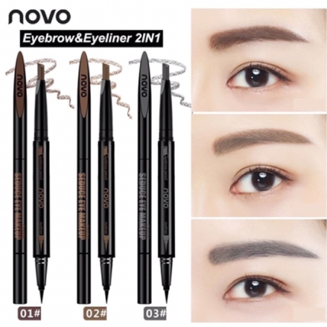 Chì kẻ mày + mắt novo 2in1