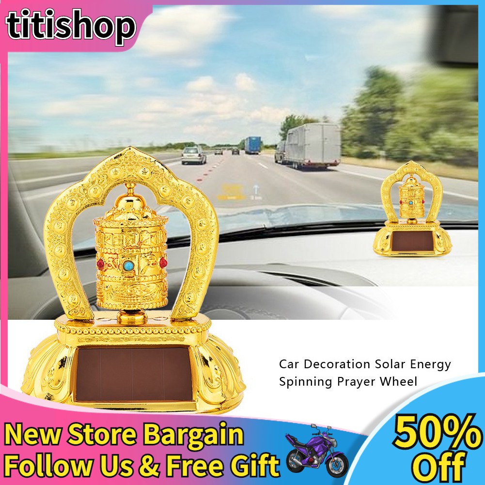 Bánh quay cầu nguyện dùng năng lượng mặt trời trang trí xe hơi