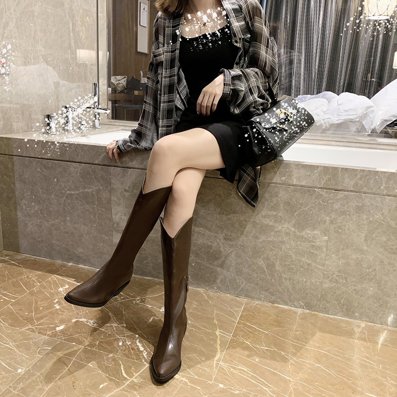 Giày Bốt Cao Gót Màu Trắng Thời Trang Vintage Anh Quốc Cho Nữ