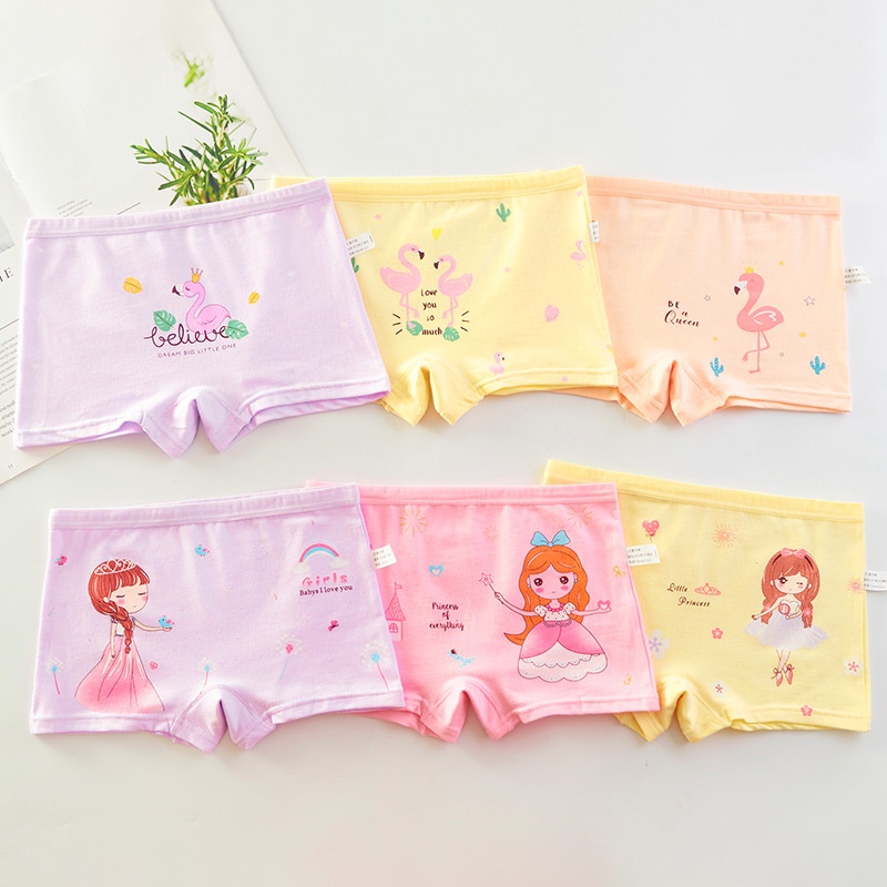 Set 5 quần lót bé gái, quần chip cotton họa tiết hoạt hình dễ thương, mềm mại thoáng khí, an toàn thoải mái cho bé gái