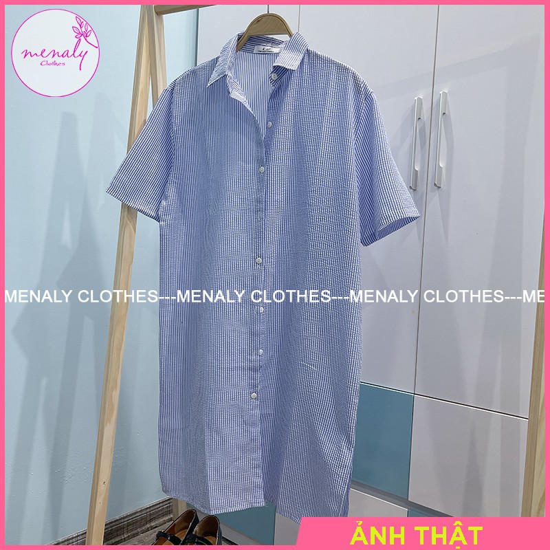 Váy sơ mi xuông rộng VH020, mẫu váy ulzzang style hàn quốc kiểu dáng năng động trẻ trung, bầu bí bon chen thoải mái